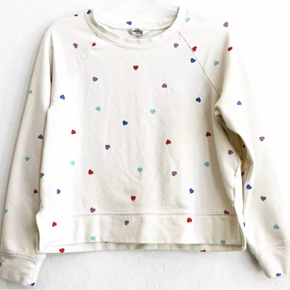 Wildfox pastel Heart print lightweight lounge sweatshirt small - Picture 4 of 5